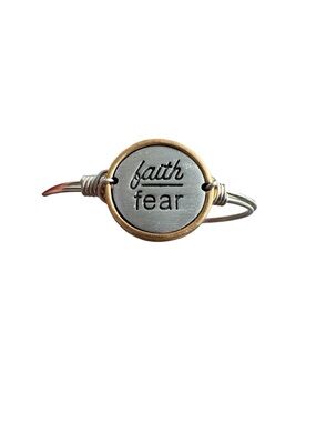 Luca + Danni Faith Over Fear Mixed Metal Twist Metal Bracelet